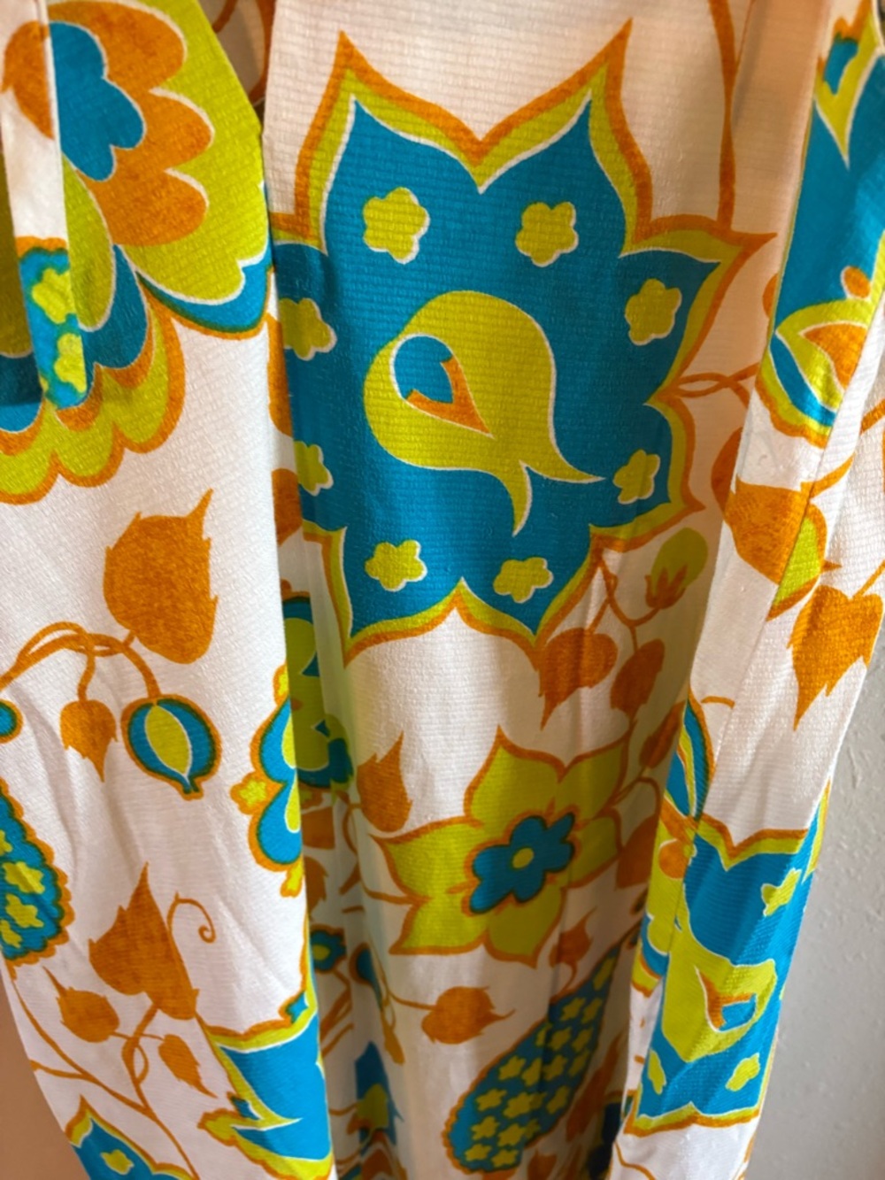 ANDRADE White Maxi Dress with Blue, Green and Gold Floral Print - Picture 10 of 10